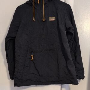 L.L. Bean Black Anorak with Gold Details